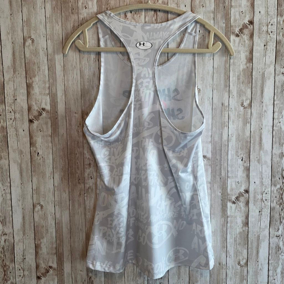 Women's Under Armour Tank Top Size M White Gray - Picture 5 of 7
